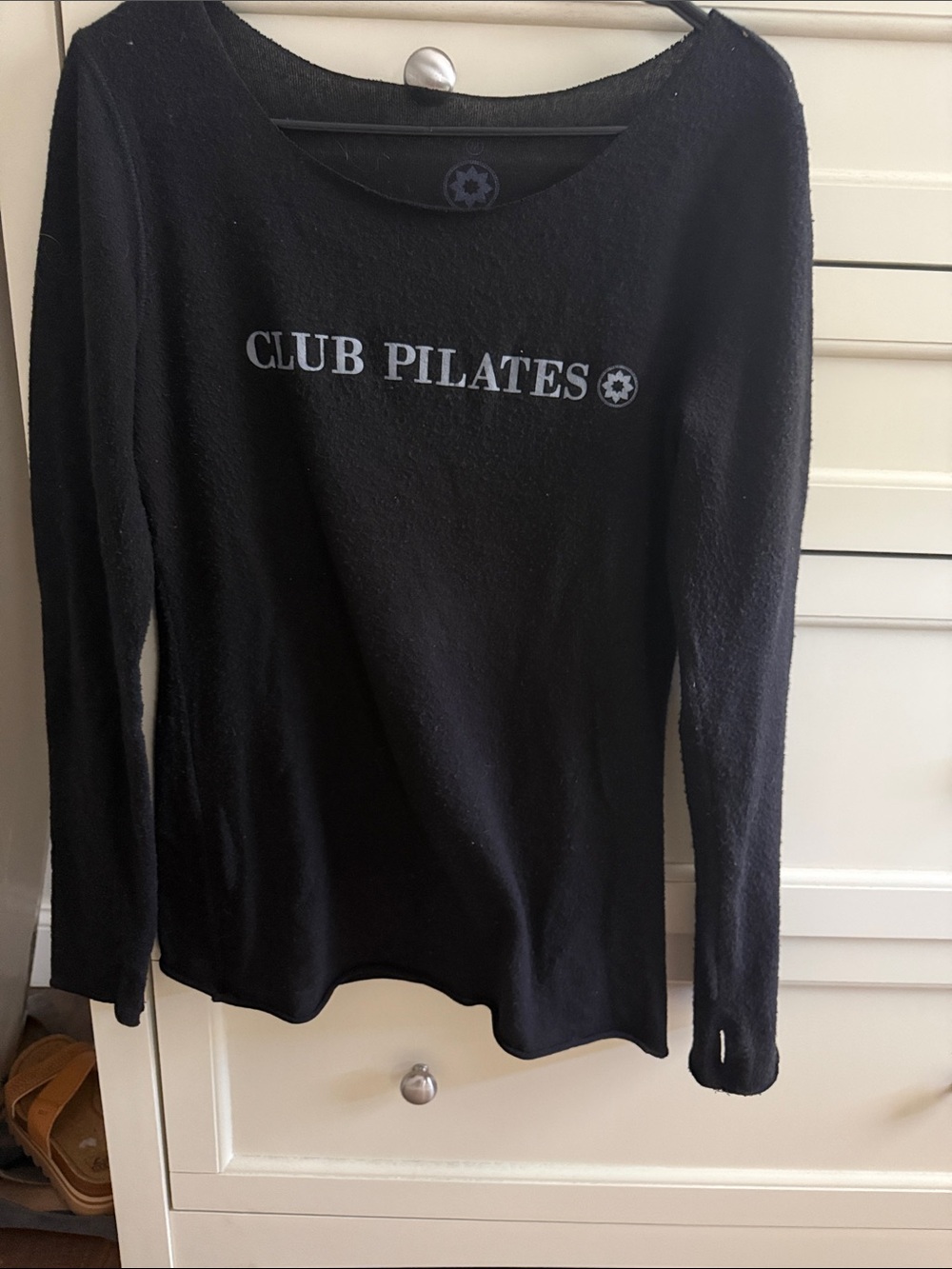 Club Pilates Black Long Sleeve wide neck